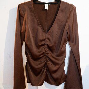H&M brown long sleeve top